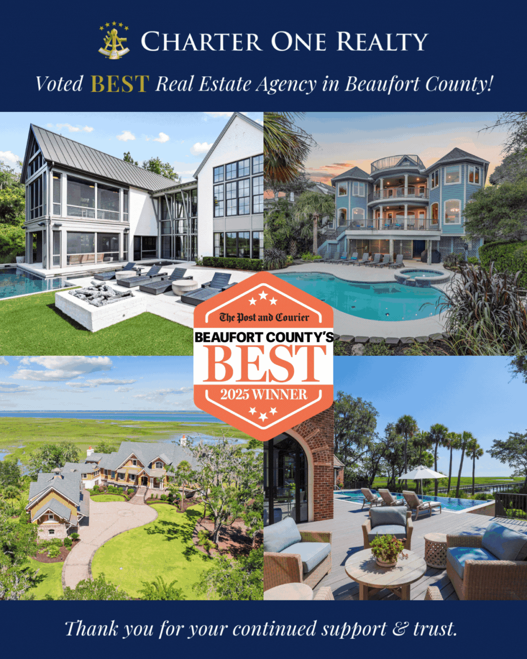 Charter One Realty Sweeps Multiple Categories in Beaufort County’s Best Awards