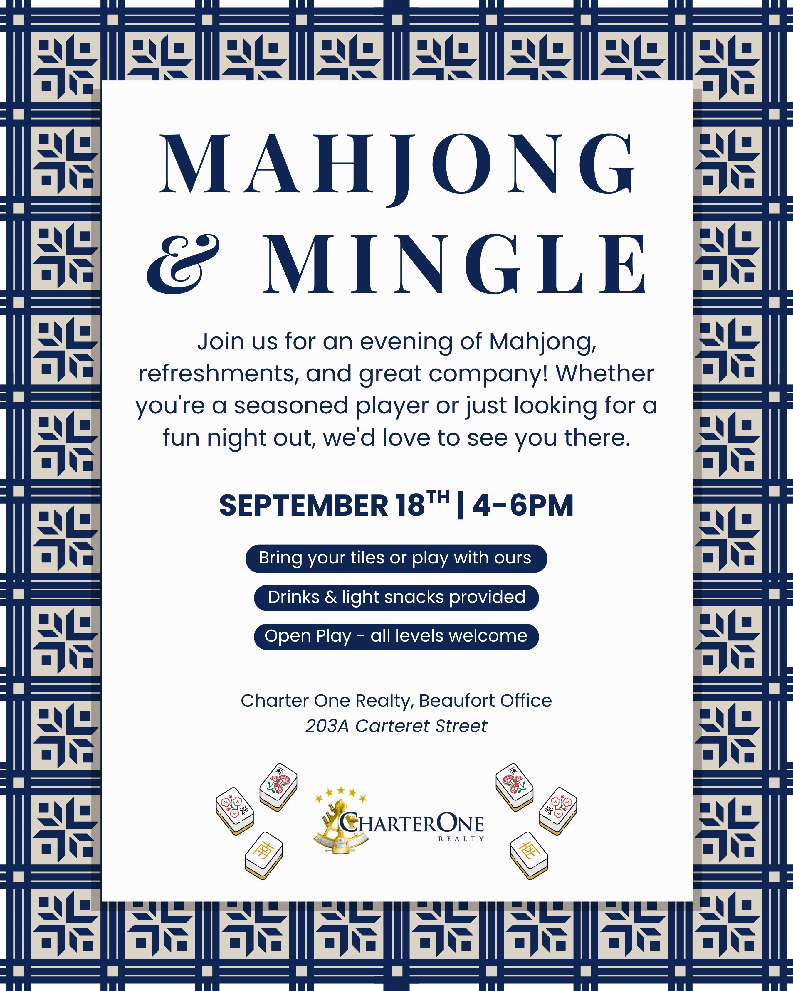 Mahjong and Mingle event at Charter One Realty's Beaufort office