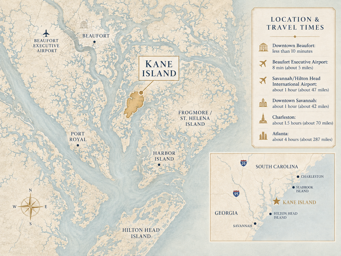 Kane Island Location Map
